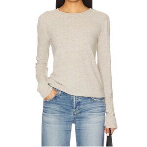 NWT Free People Nova Tee Long Sleeve Caiman Light Beige Medium MSRP $48